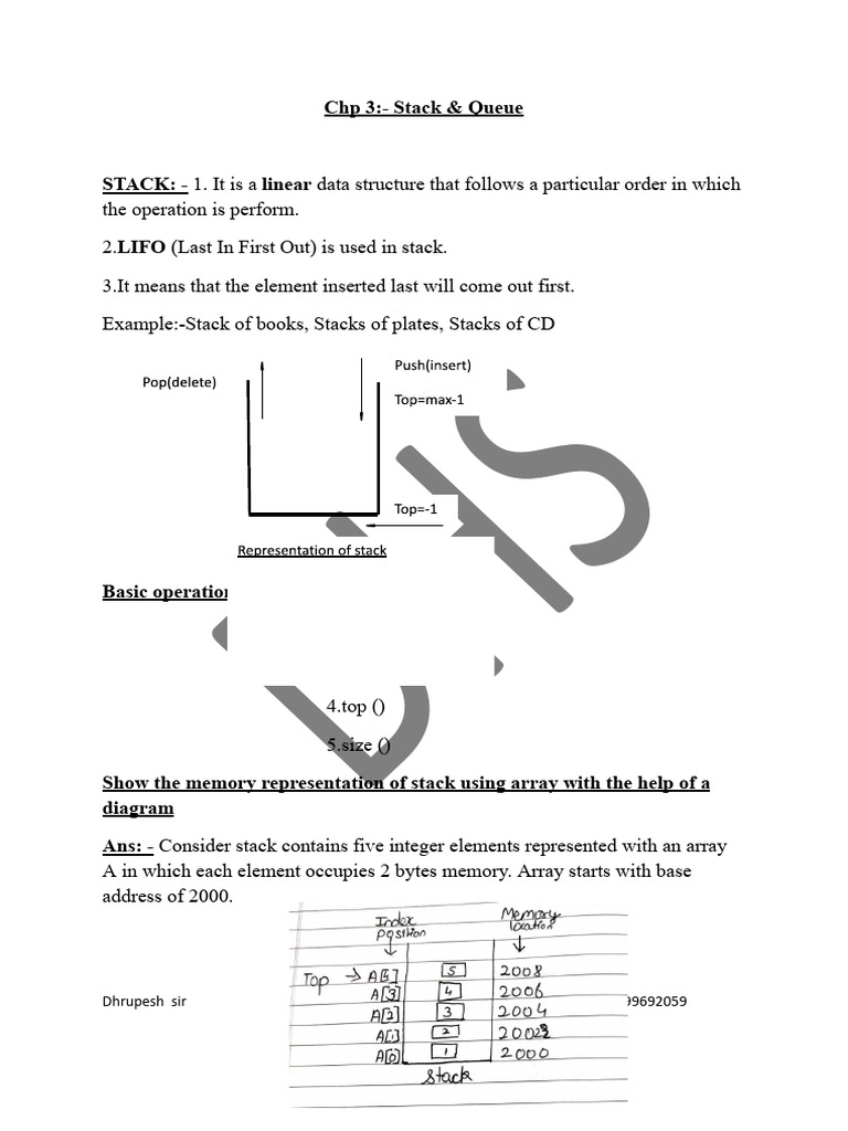 CHP 3 Stacks and Queue | PDF | Queue (Abstract Data Type) | Computer ...