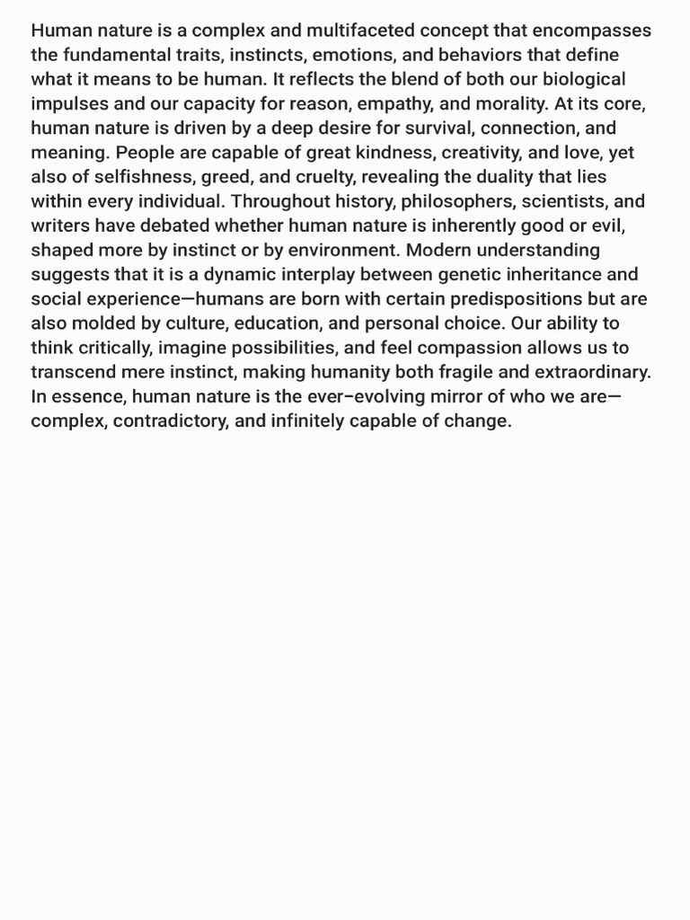 Human Nature | PDF