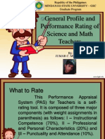 general profile and performance rating of science and mathematics teacher
