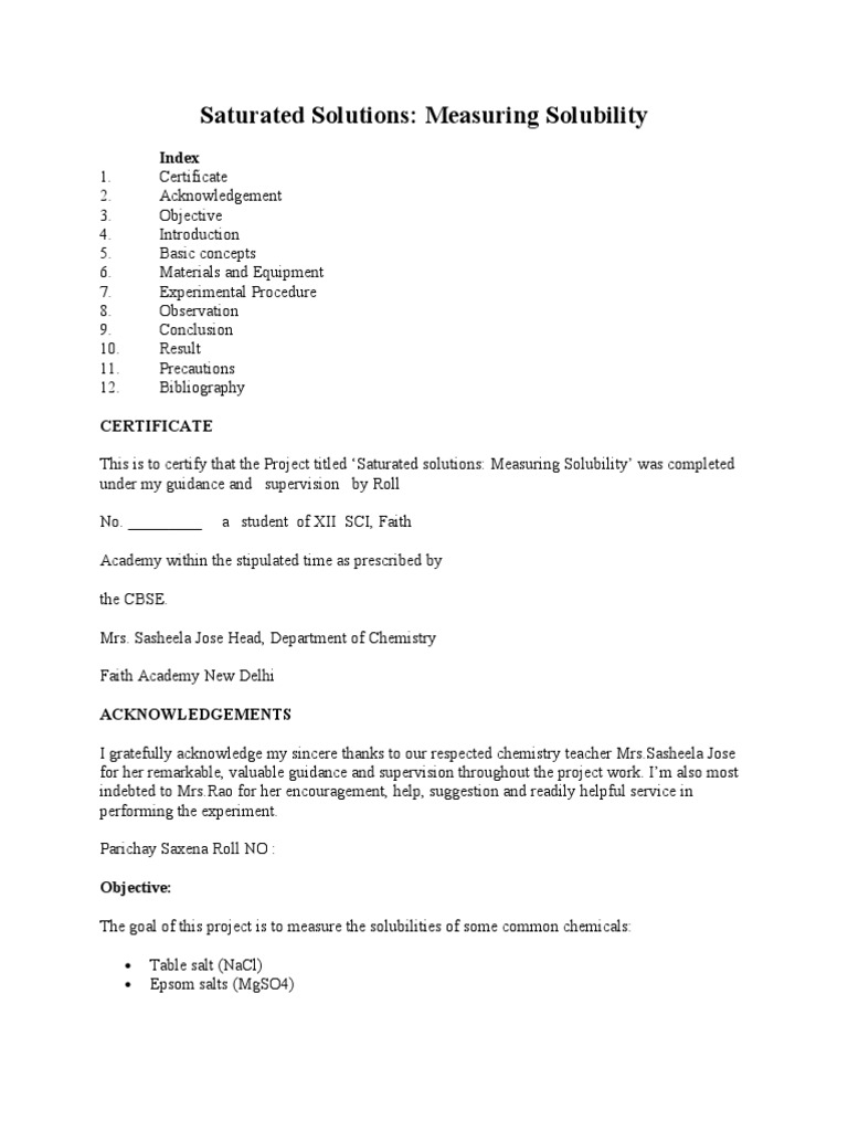 Meausring Solubulity of Solution | PDF | Law