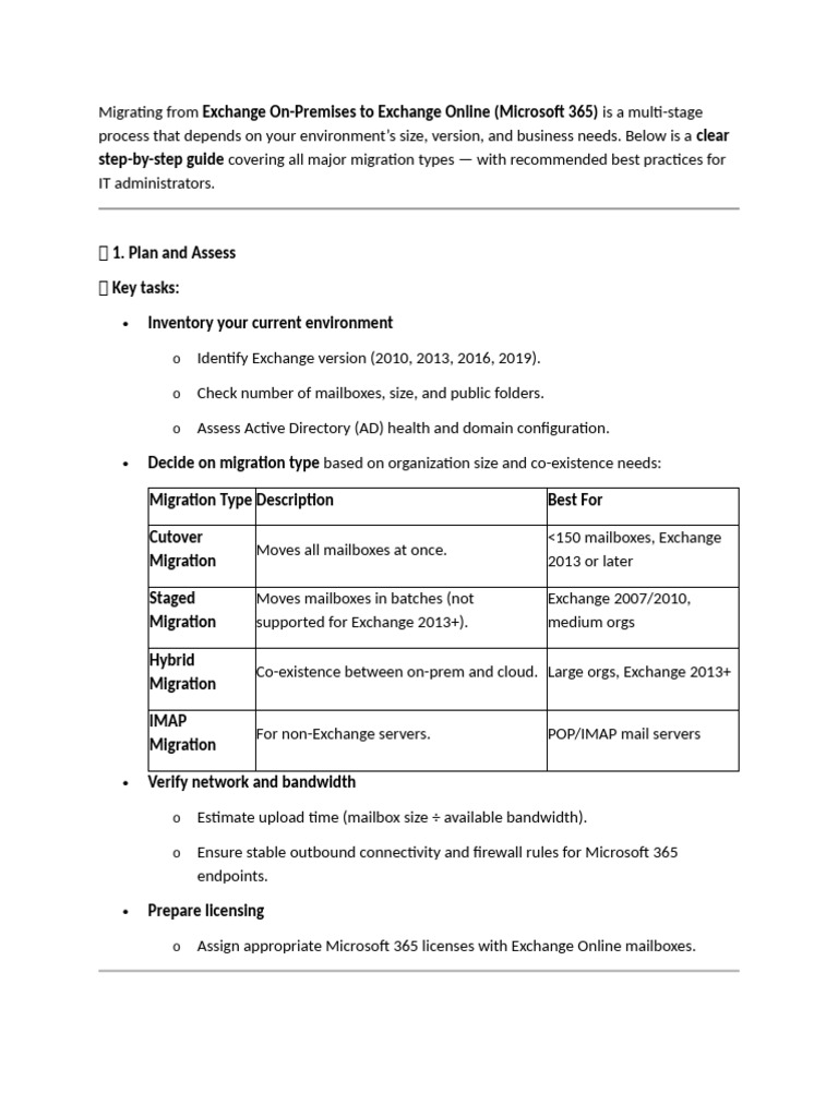 Step-by-Step Exchange Migration Guide | PDF | Microsoft Outlook ...
