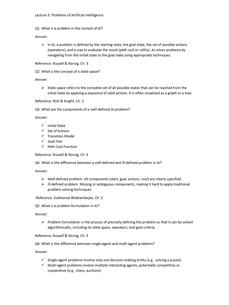 Lecture 3 Problems of Artificial Intelligence | PDF | Artificial ...