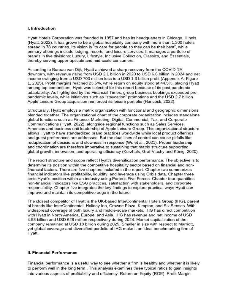Hyatt Hotels: Post-Pandemic Financial Recovery | PDF | Leverage ...