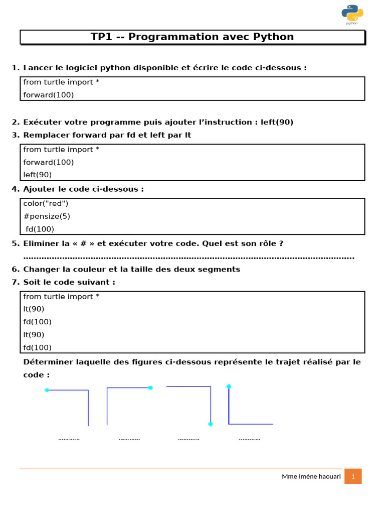 Initiation à la Programmation Python | PDF | Python (Langage de ...