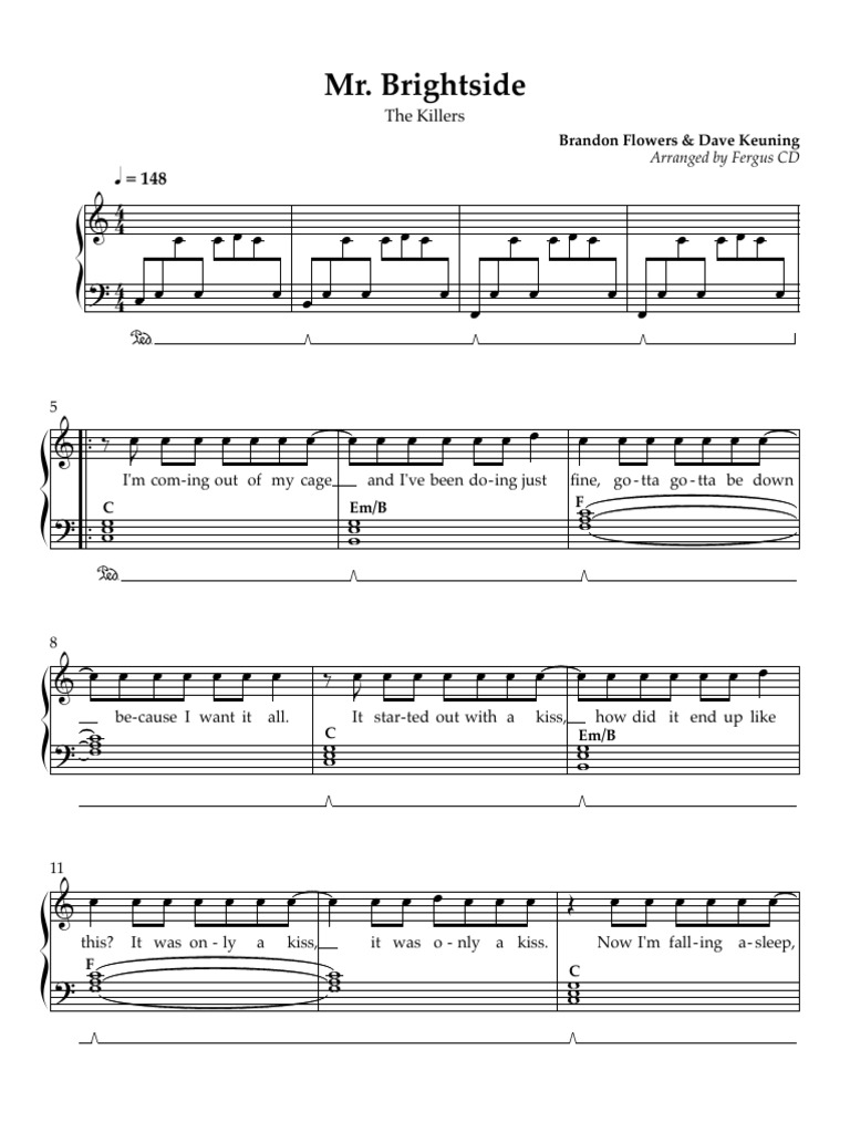 Mr. Brightside - Piano Sheet Music | PDF