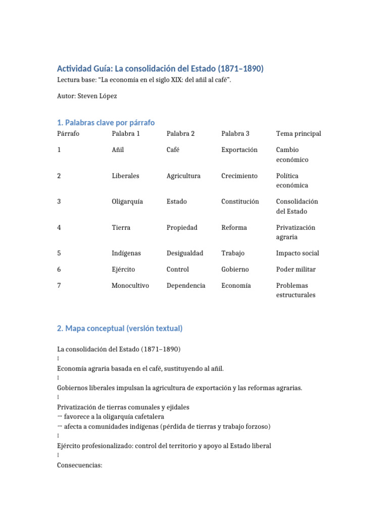 Consolidación del Estado y Economía Agraria | PDF