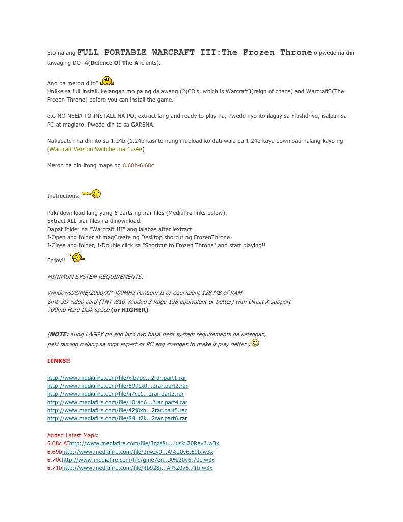 Full Portable Warcraft Iii:The Frozen Throne: Warcraft Version.