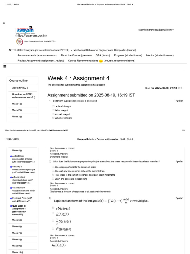 Mechanical Behavior of Polymers Course | PDF | Viscoelasticity ...