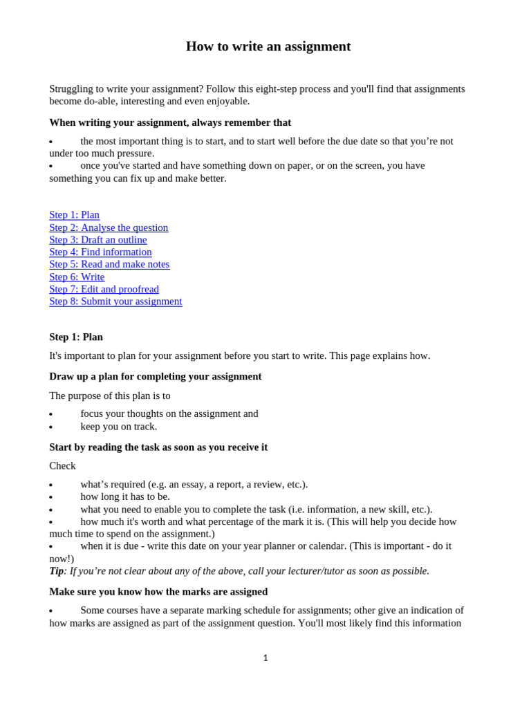 Assignment Writing Guide | PDF | Proofreading | Essays