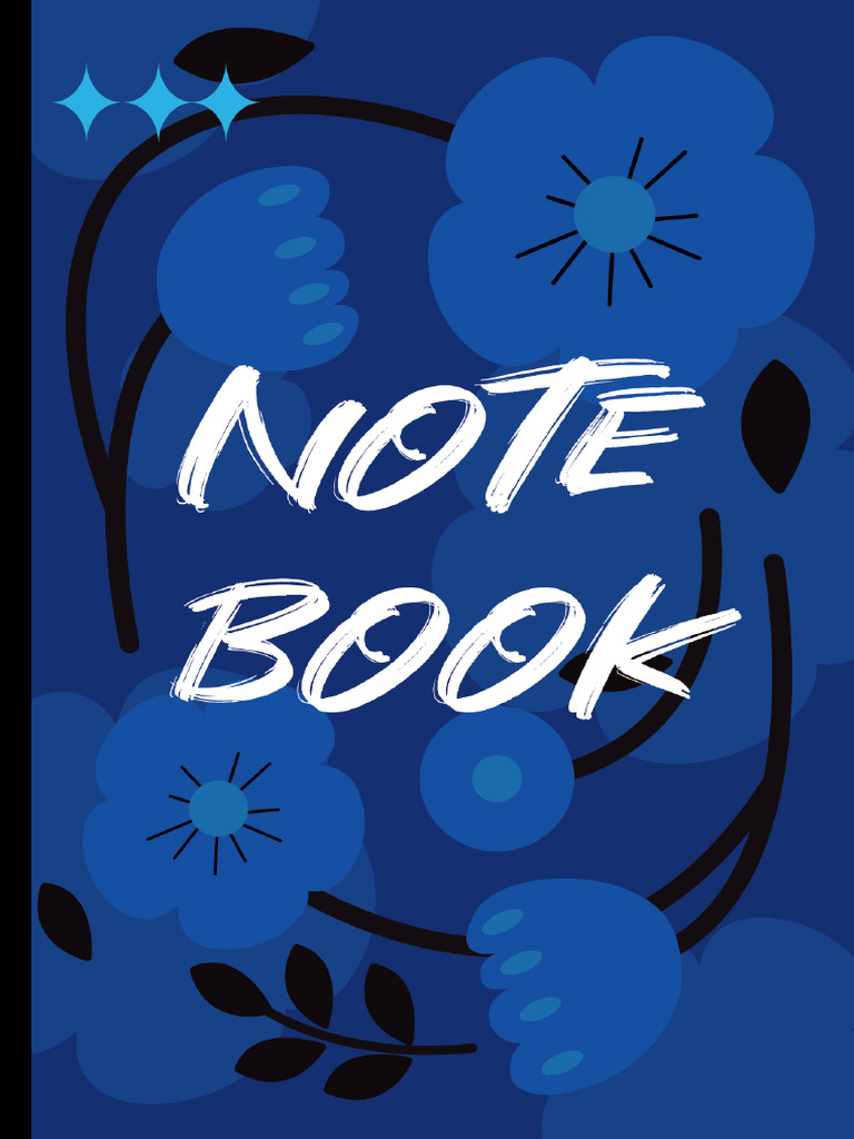 Deep Blue Floral Notebook | PDF