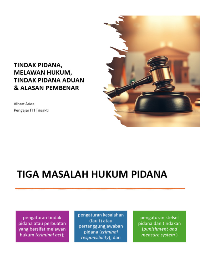 Tindak Pidana dan Asas Legalitas dalam Hukum | PDF