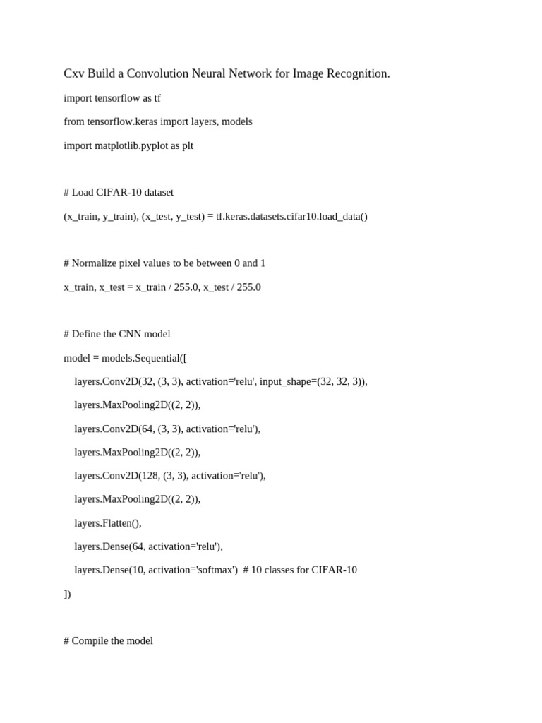 Build CNN for Image Recognition | PDF | Applied Mathematics ...