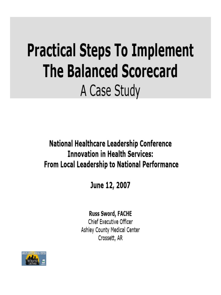 Practical Steps to Implement the Balanced Scorecard1 | PDF | Health ...