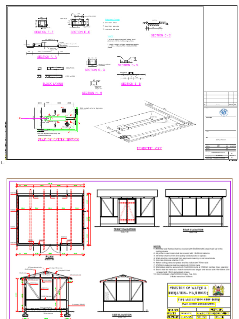 Cattle Trough Construction Details | PDF | Framing (Construction ...