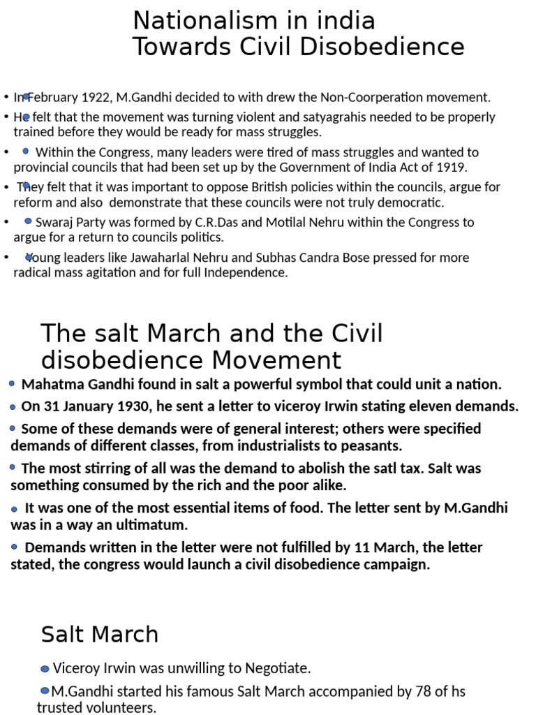 Nationalism and Civil Disobedience in India | PDF | Mahatma Gandhi ...