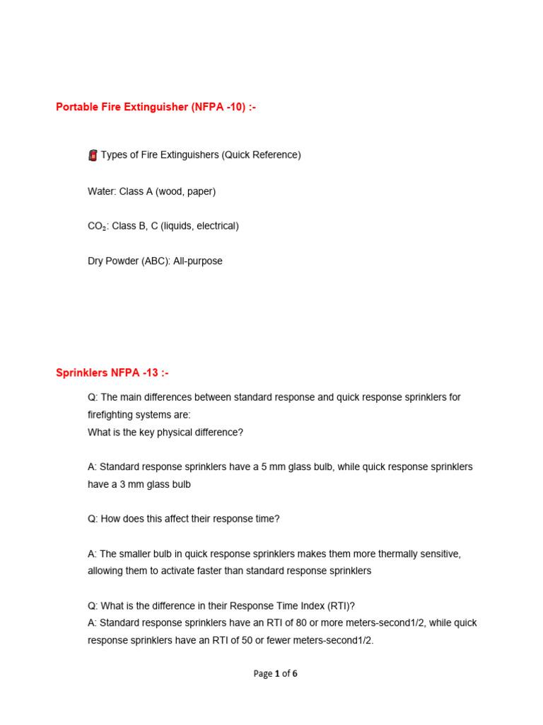 FF Sys Notes | PDF | Fire Sprinkler System | Pump
