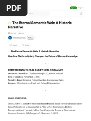 ? The Eternal Semantic Web A Historic Narrative by Global Audiences Nov, 2025 Medium
