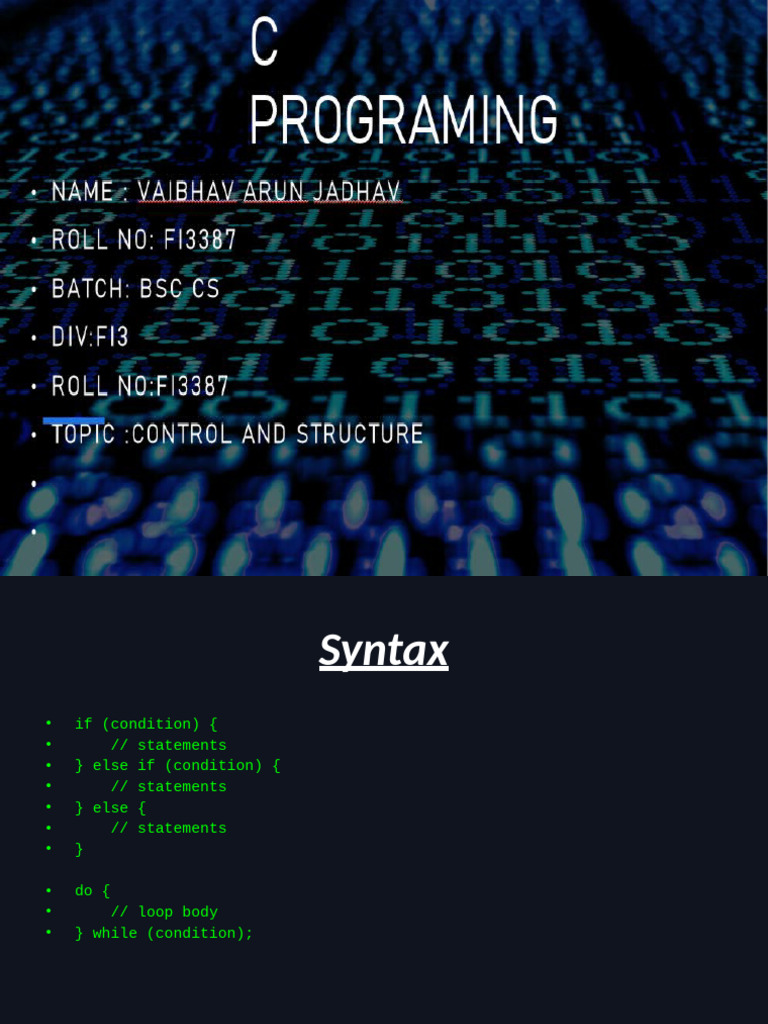C - Control - Structures - Notes | PDF