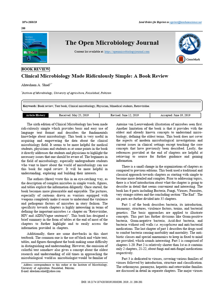 Review of Clinical Microbiology Made Ridiculously Simple | PDF ...