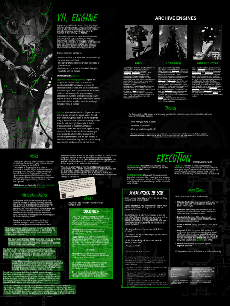 Cain RPG Homebrew: Engine Manifestations | PDF