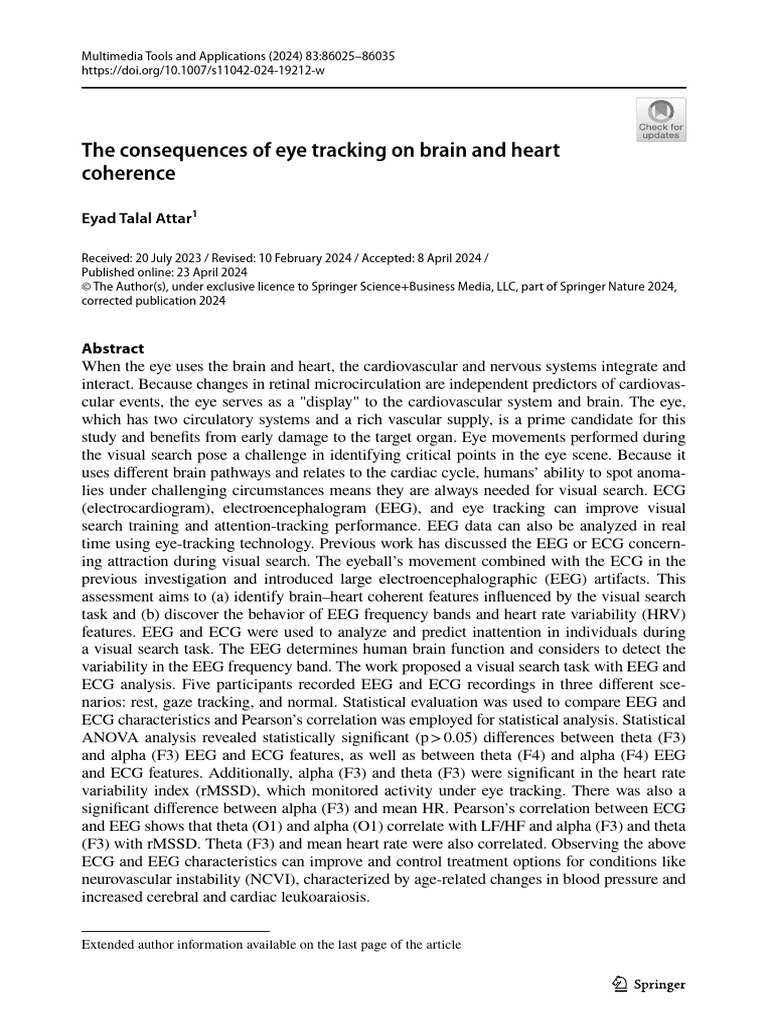 Eye Tracking's Impact on Brain-Heart Coherence | PDF ...