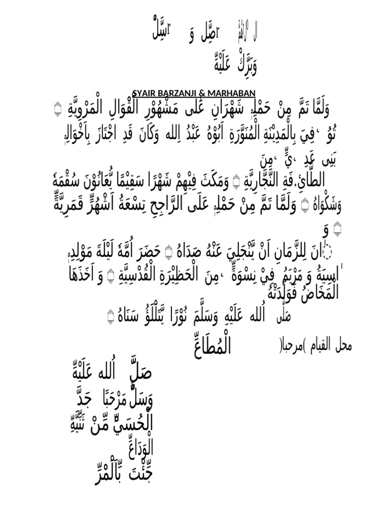 Naskah RAWI BARZANJI & MARHABAN | PDF
