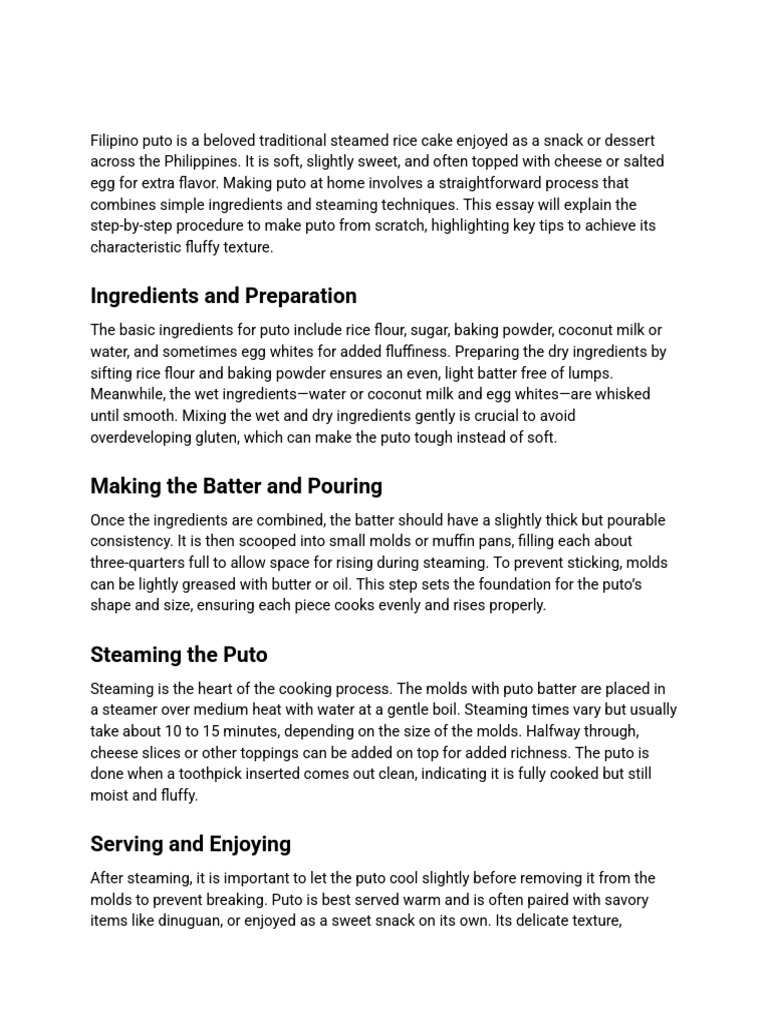 Steamed Rice Cak | PDF