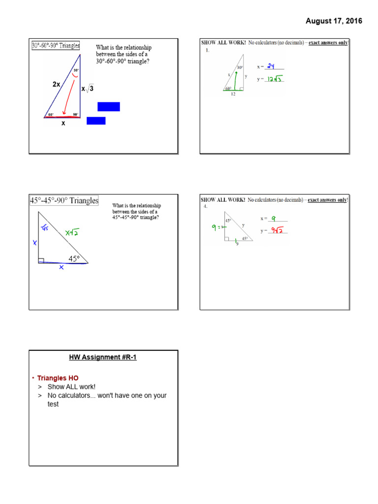 R-1 Triangles Lecture | PDF