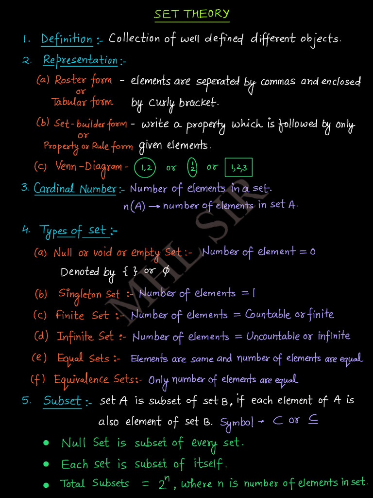 Comprehensive Guide to Set Theory | PDF | Set (Mathematics) | Numbers