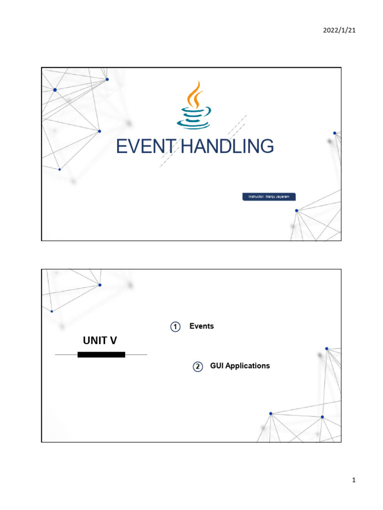 Java Event Handling Basics | PDF | Interface (Computing) | Computing