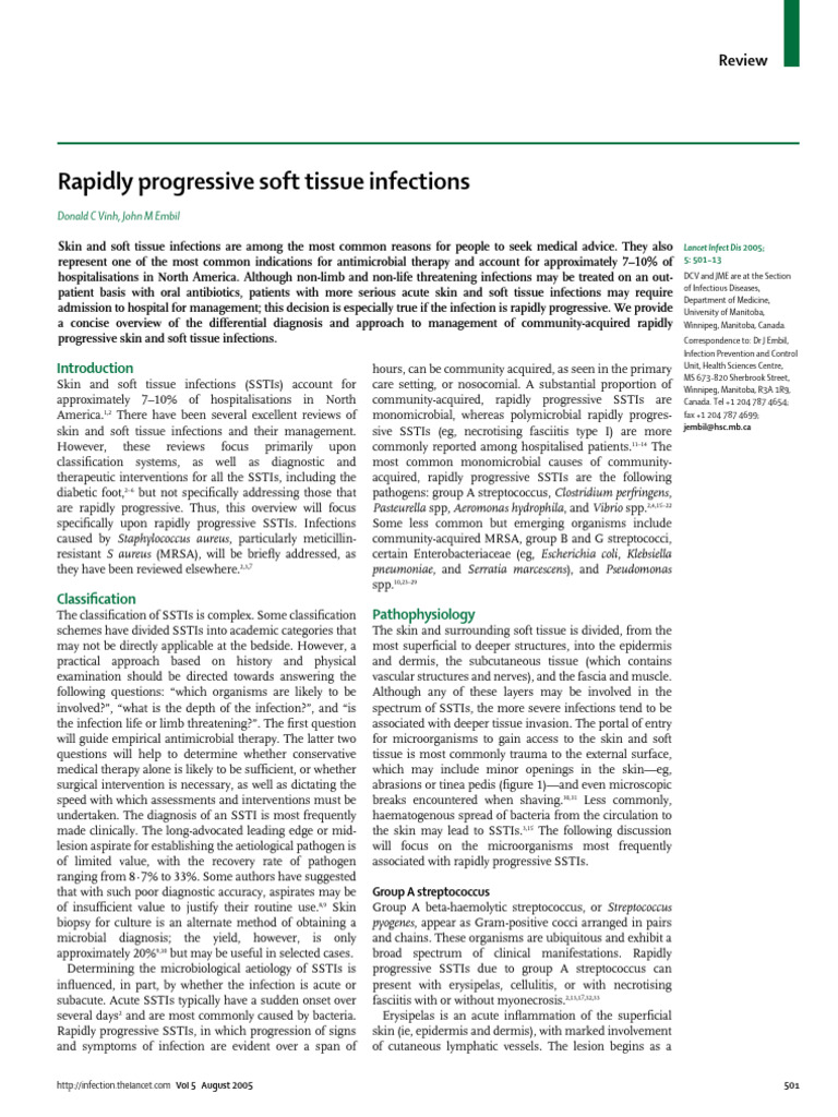Rapidly Progressive Skin Infections Overview | PDF | Infection | Medicine