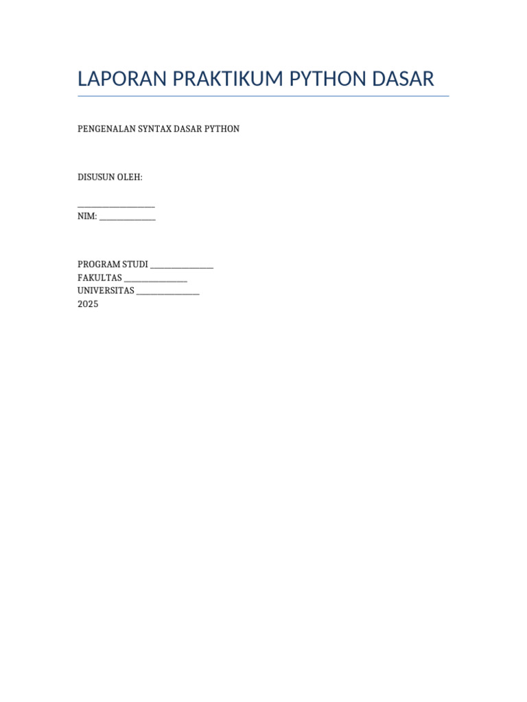 Panduan Sintaks Dasar Python | PDF