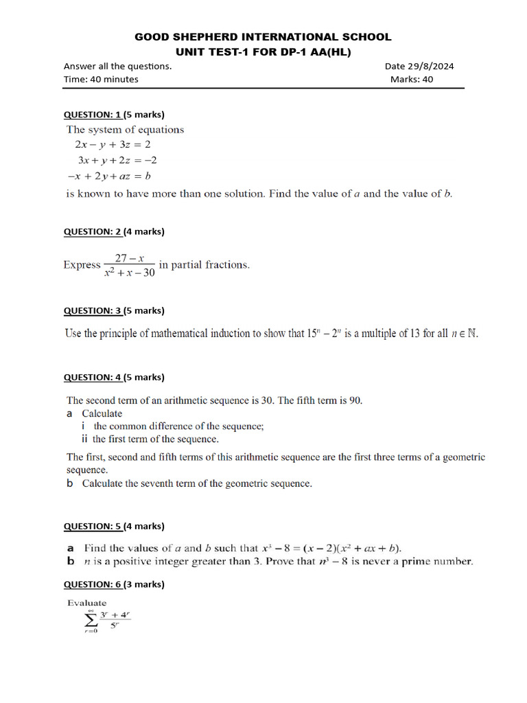 DP-1 AA(HL) Unit Test 1 - 2024 | PDF