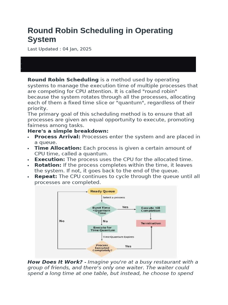 Round Robin Scheduling in Operating System | PDF | Scheduling ...