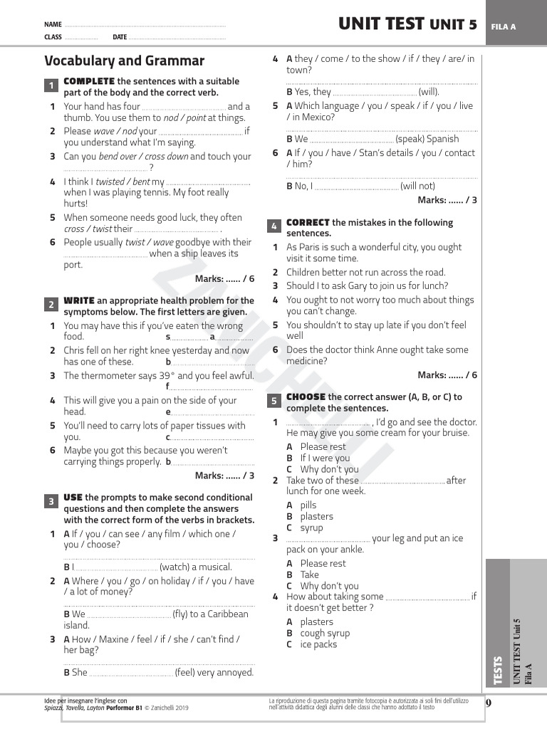 Test on unit 5a | PDF