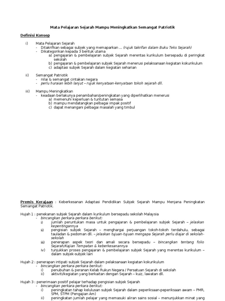 Mata Pelajaran Sejarah Mampu Meningkatkan Semangat Patriotik Pdf