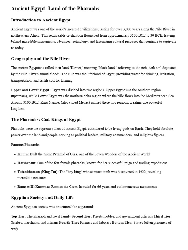 History | PDF | Ancient Egypt | Ancient Egyptian Religion