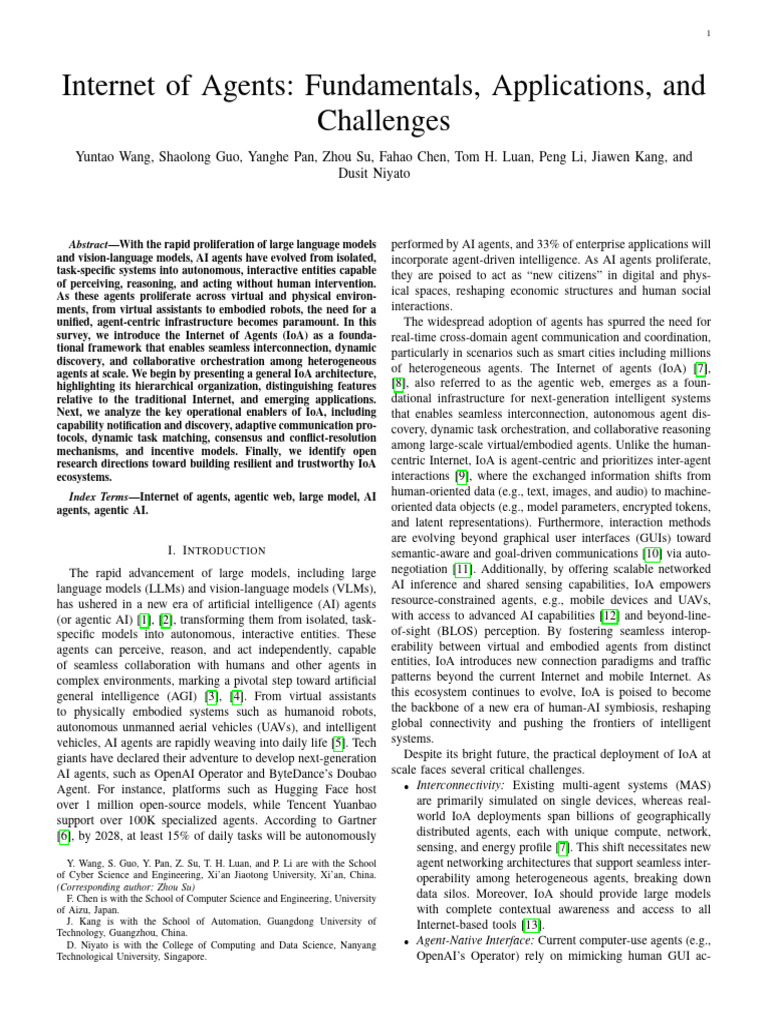 Internet of Agents: Overview and Challenges | PDF | Artificial ...