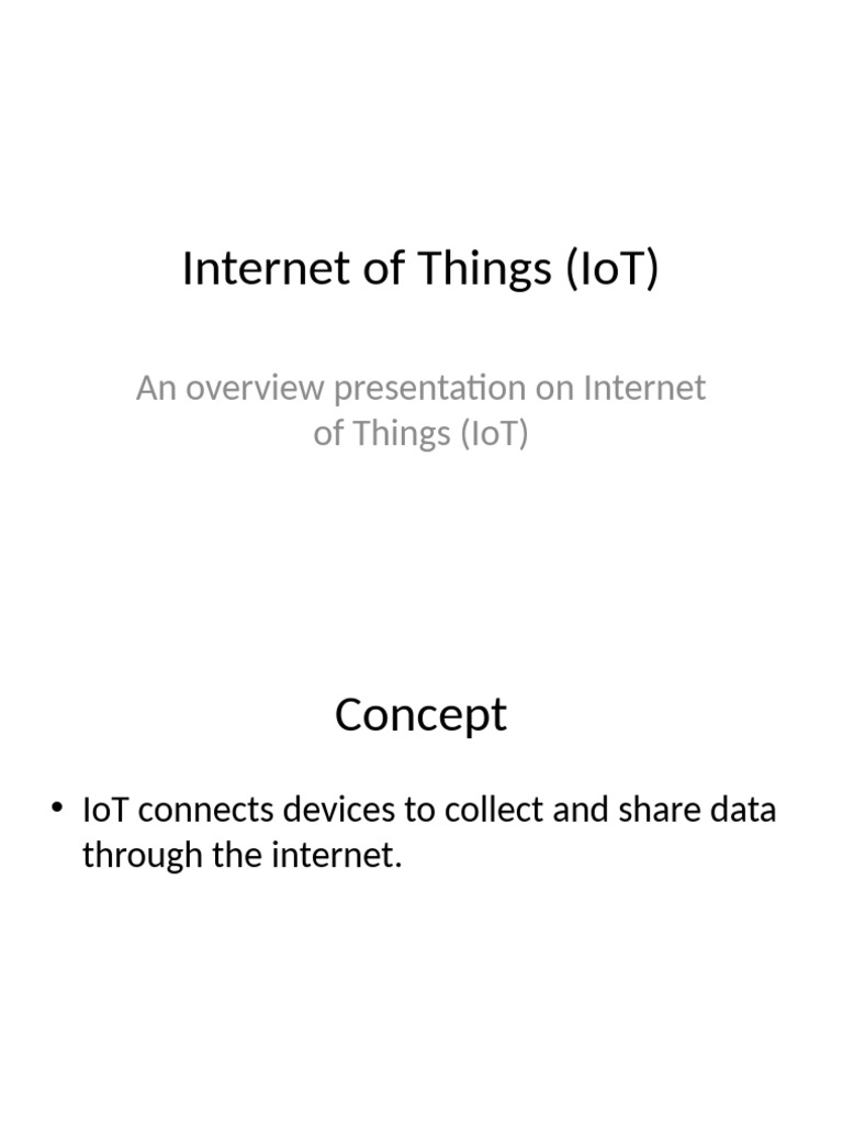 Overview of Internet of Things (IoT) | PDF