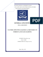 FACTORS AFFECTING LEARNER'S ACHIEVEMENT IN FOREIGN LANGUAGE LEARNING - Pham Duc Long