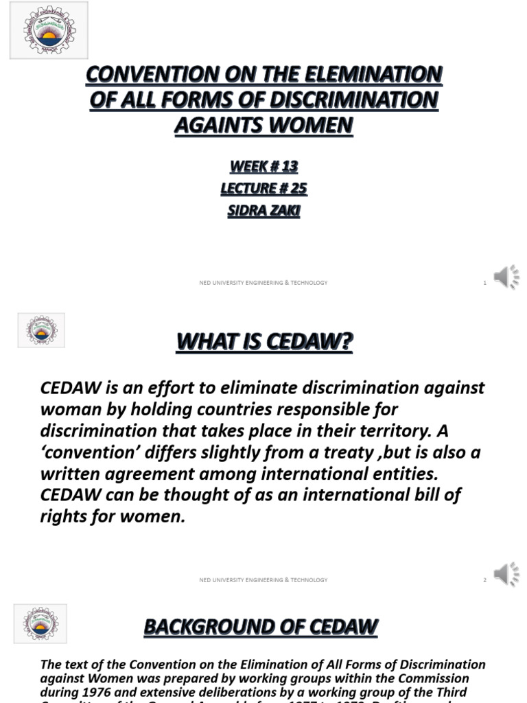 Conventions (CEDAW, CAT, CRC) | PDF | Convention On The Elimination Of ...