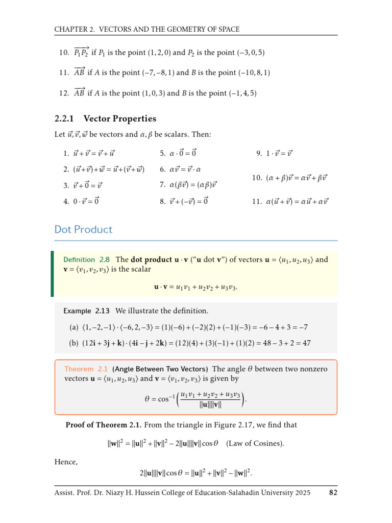 A.C Chapter 2 Second Part | PDF | Coordinate System | Euclidean Vector