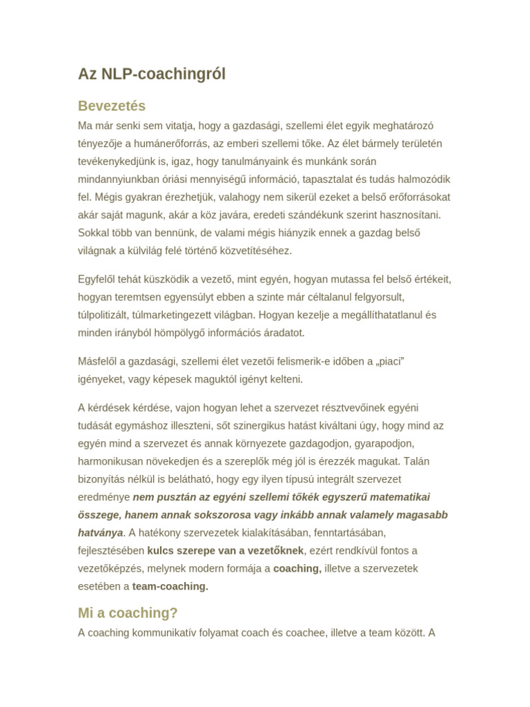 NLP Coaching | PDF
