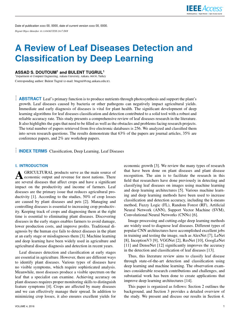 Deep Learning for Leaf Disease Detection | PDF | Deep Learning ...