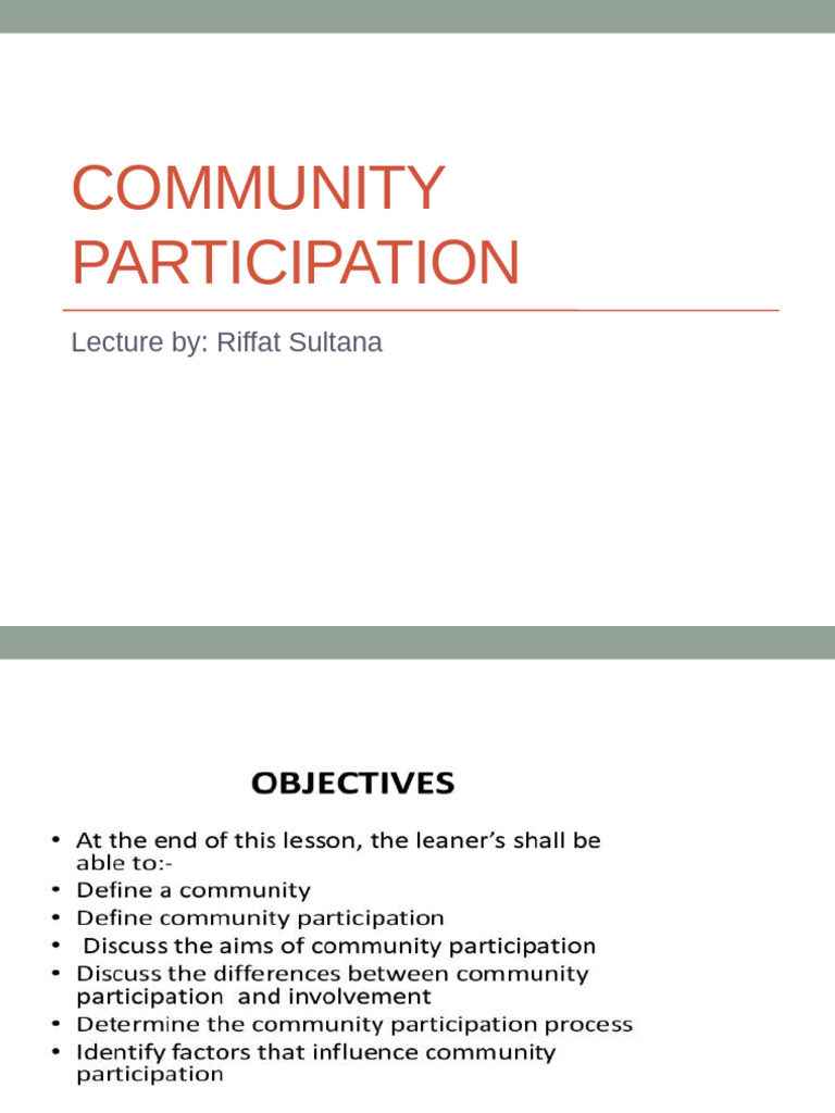 Community Participation | PDF