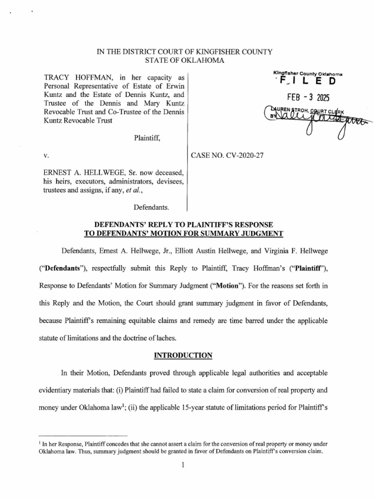 Plaintiffs Response For Motion For Summery Judgment - Ocred | PDF ...