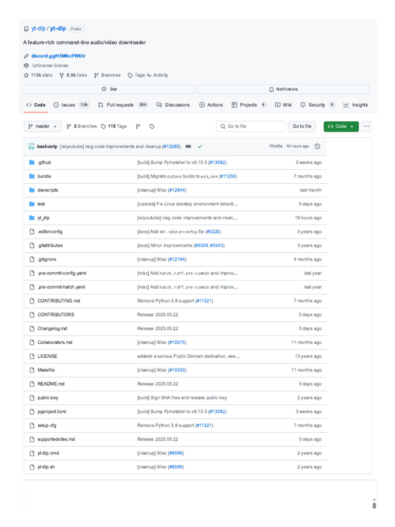GitHub - Yt-Dlp - Yt-Dlp - A Feature-Rich Command-Line Audio - Video ...