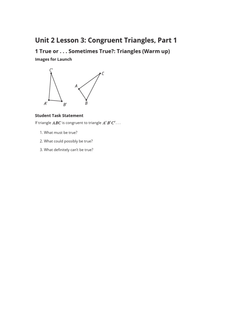 Geometry 2 3 Lesson Teacher Presentation Materials | PDF | Triangle ...