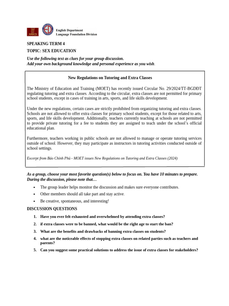 New Regulations on Tutoring Classes | PDF