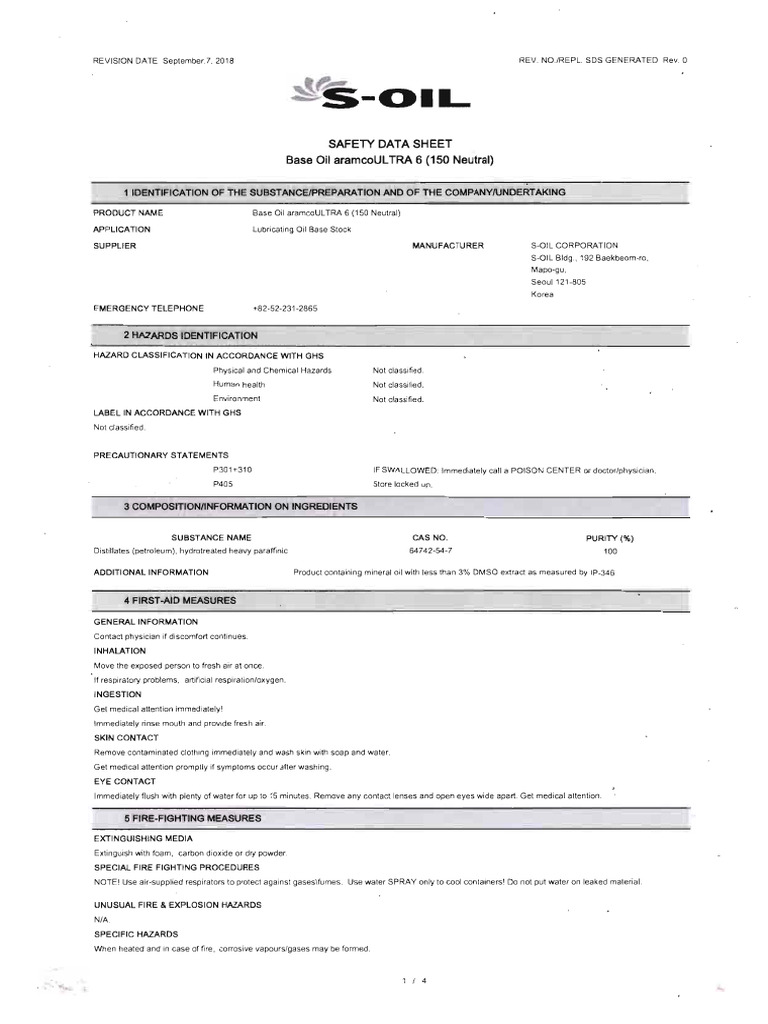Msds Ultra 6 | PDF